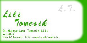 lili tomcsik business card